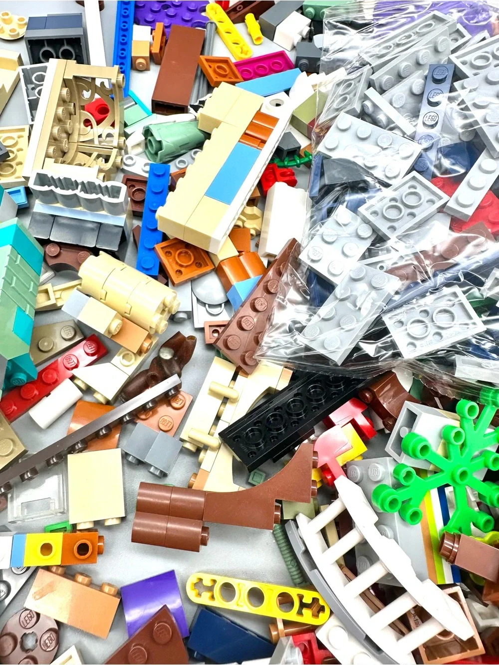 LEGO Bulk Lot 2.6 lbs Authentic Bricks Plates Specialty Pieces Mixed Colors Tan